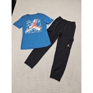 Air Jordan Sweatpants & Shirt Boys Medium 10/12 Cargo Sweats Jumpman Shirt